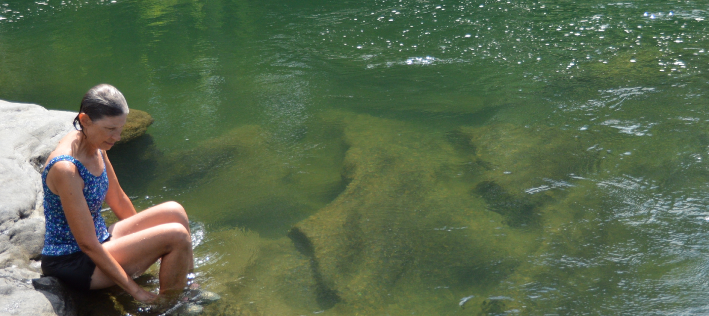 Taking in the summer day at Pinch Rock Swimming Hole in South Royalton, Vermont. Pc: Dave Hajdasz.
