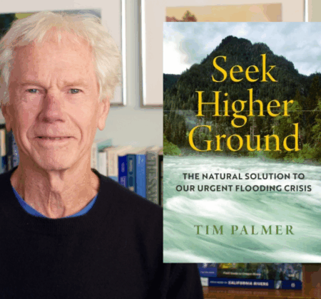 Tim Palmer next to Seek Higher Ground book.