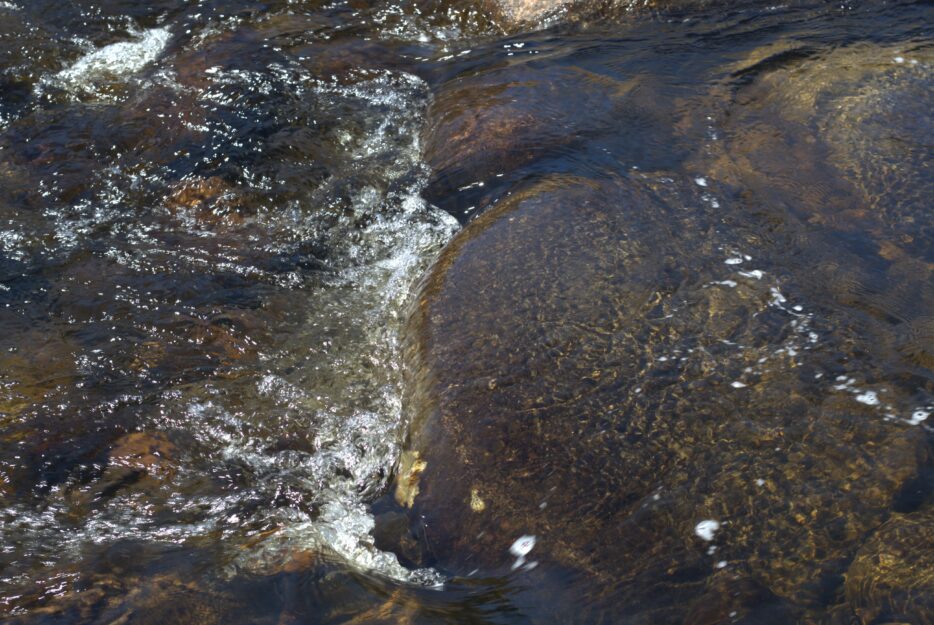 Free flowing current of the Nulhegan river in the Northeast Kingdom of Vermont 