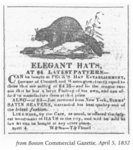 Tree Planting Gloves by Gabriella Marchesani Elegant hats Boston Commercial Gazette, April 5, 1832