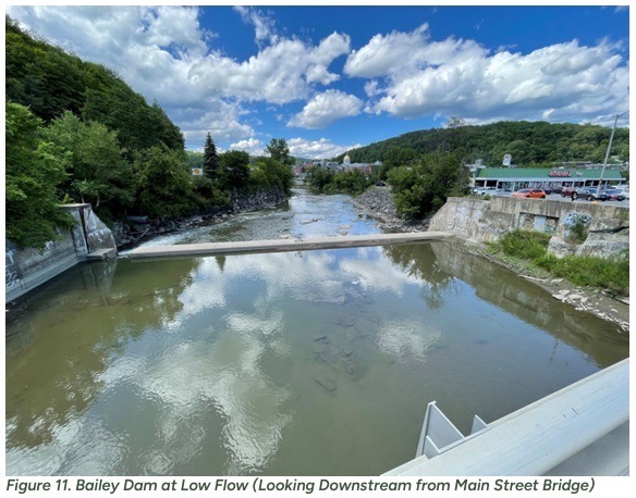 Bailey Dam at Low Flow in the Winooski River in Montpelier, Vermont 